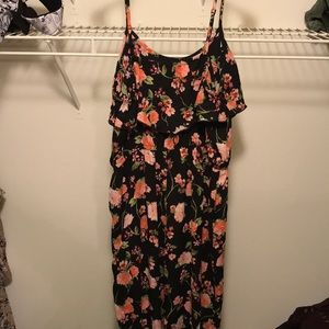Xhilaration floral spaghetti strap jumpsuit